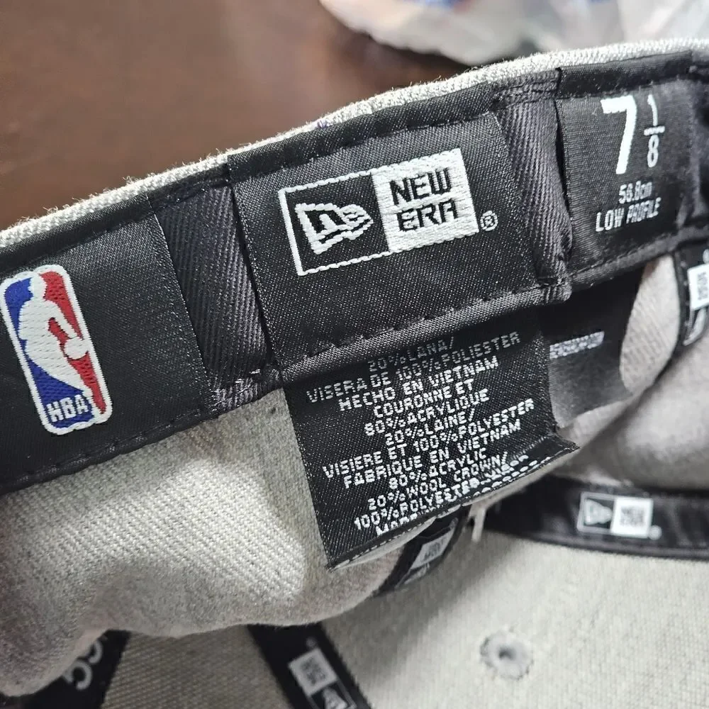 New Era New Orleans Pelicans Hat Low Crown Hat Grey Blue Fitted 7 1/8 NBA Cap